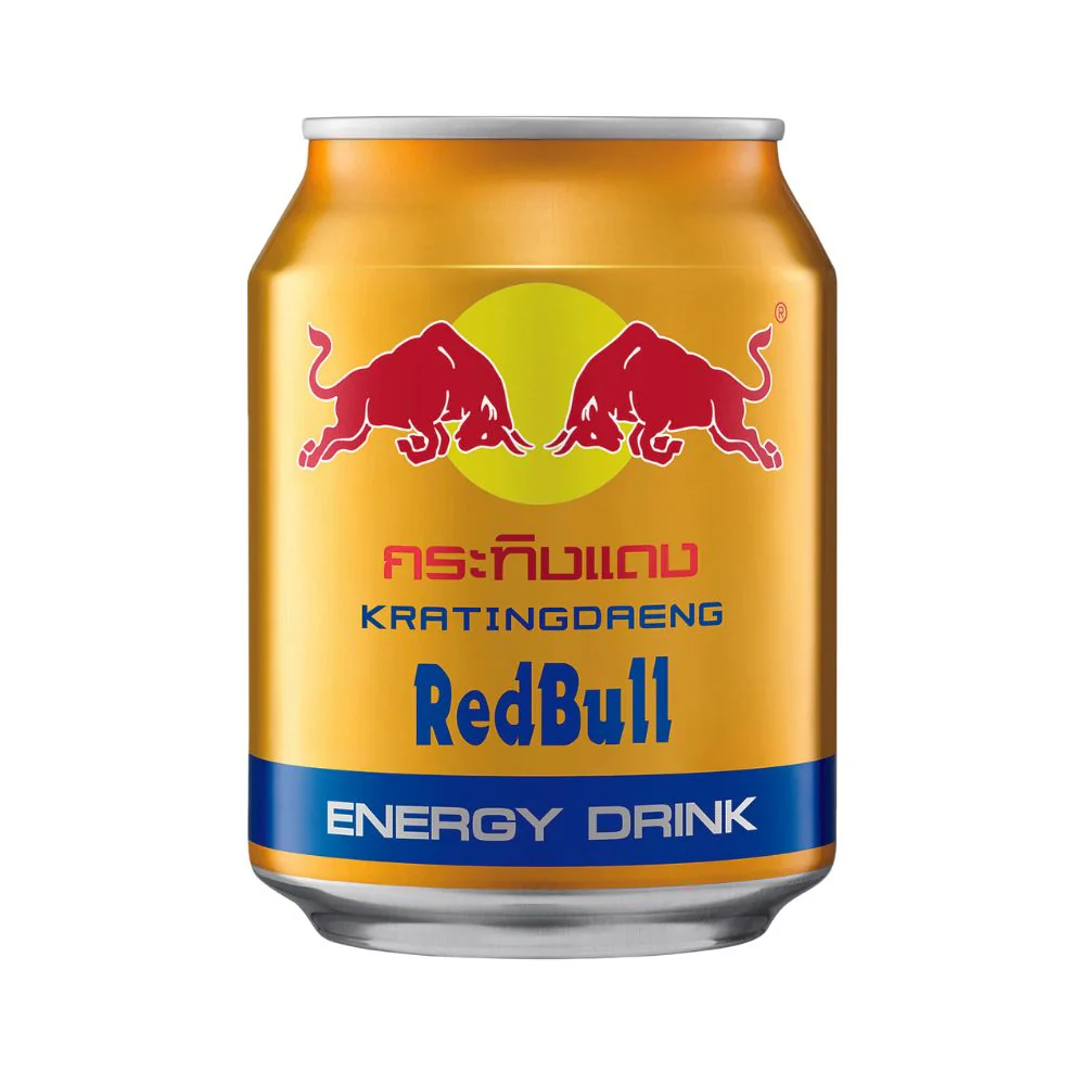 Kratingdaeng Energy Drink can with the 'prancing' red bull